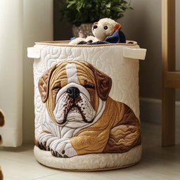 Bulldog Spirit Den Quilted Laundry Basket Thoughtful Housewarming Gift