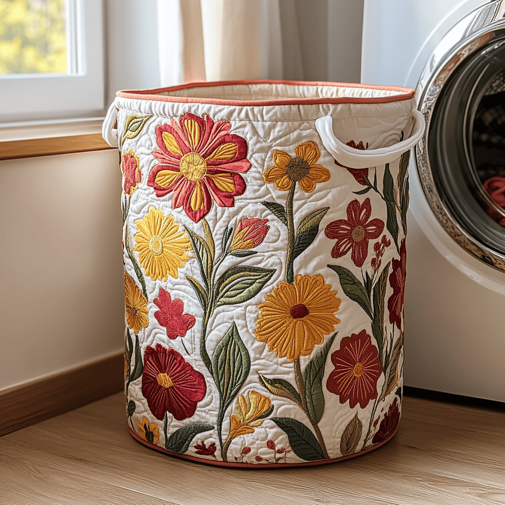 Color Whirl Quilted Laundry Basket Father�s Day Merch Gift