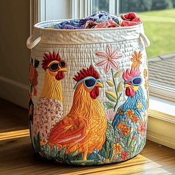 Chicken Garden Quilted Laundry Basket Must-Have Home Essential