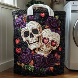 Dark Elegance Quilted Laundry Basket Perfect Gift For Your House