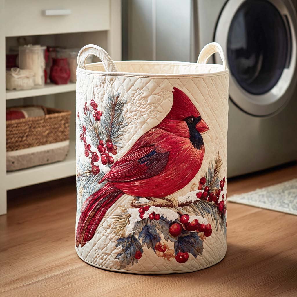 Crimson Wing Quilted Laundry Basket Father�s Day Merch Gift