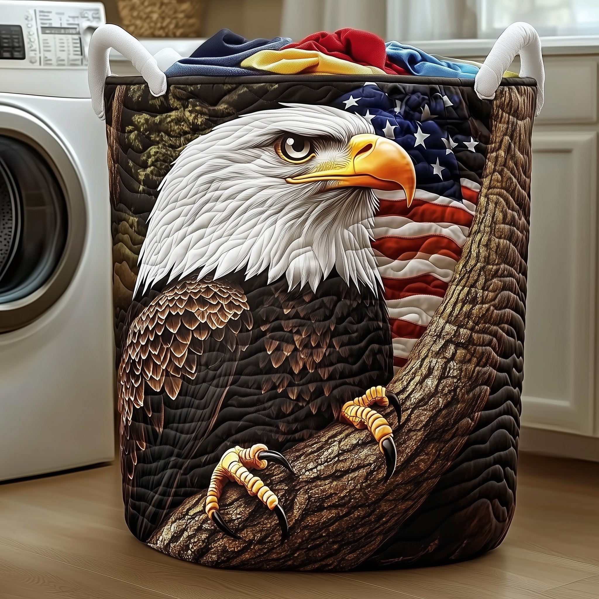 Eagle Quilted Laundry Basket Gftoma4598 Valentine�s Day Merch Gift