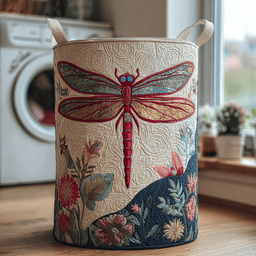 Dragonfly Fields Quilted Laundry Basket Mother�s Day Merch Gift