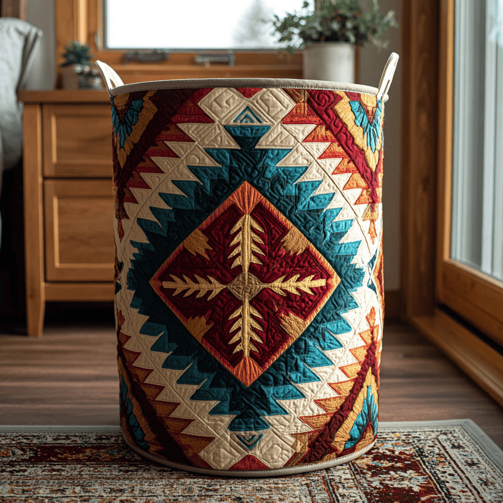 Crimson Path Quilted Laundry Basket Mother�s Day Merch Gift