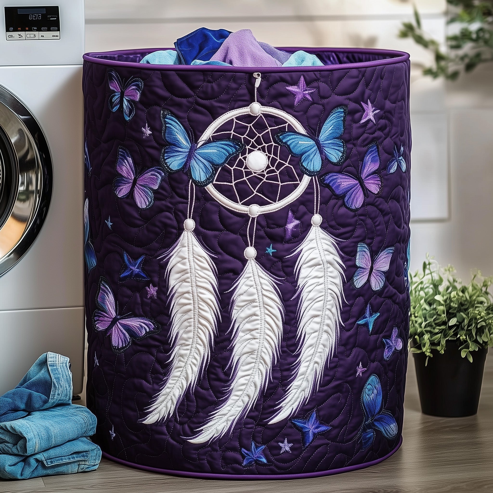 Dreamcatcher Serenity Quilted Laundry Basket Valentine�s Day Merch Gift