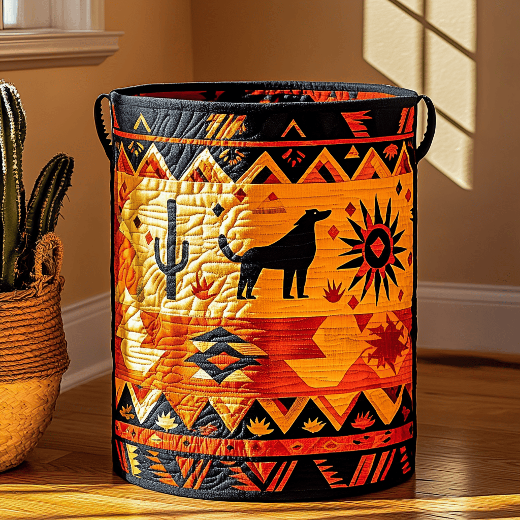 Desert Spirit Quilted Laundry Basket Merch For Mom