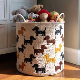 Doxie Trails Quilted Laundry Basket Gift Idea For Busy Families