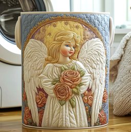 Dreamy Angel Quilted Laundry Basket Perfect Gift For College Dorm