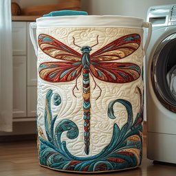 Dragonfly Charm Quilted Laundry Basket Back To School Merch