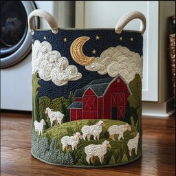 Dreamy Sheep Quilted Laundry Basket Valentine�s Day Merch Gift