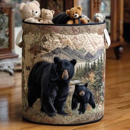 Dark Paws Quilted Laundry Basket Must-Have Home Essential