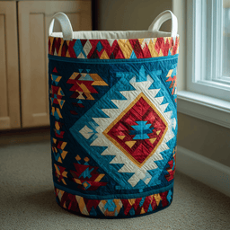 Desert Flame Quilted Laundry Basket Halloween Merch Gift