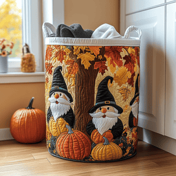 Cozy Gnome Quilted Laundry Basket Winter Merch Essentials