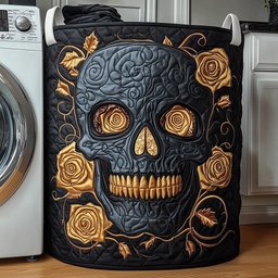 Dark Elegance Quilted Laundry Basket Holiday Gift For Laundry Lovers