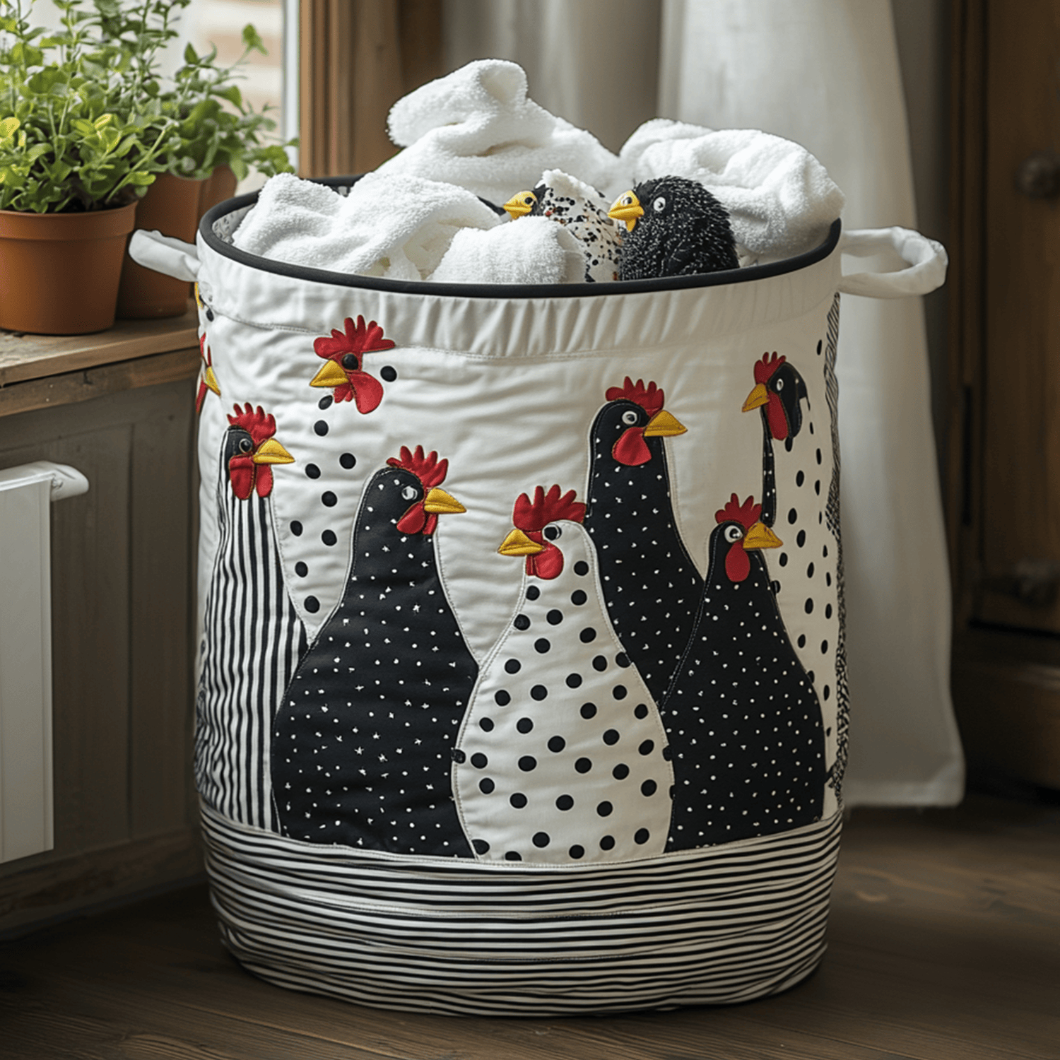 Dotty The Hen Quilted Laundry Basket Mother�s Day Merch Gift