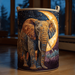 Elephant Glory Quilted Laundry Basket Birthday Merch Gift