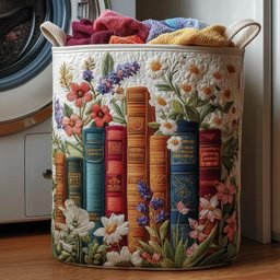 Cozy Book Quilted Laundry Basket Perfect Gift For Your House