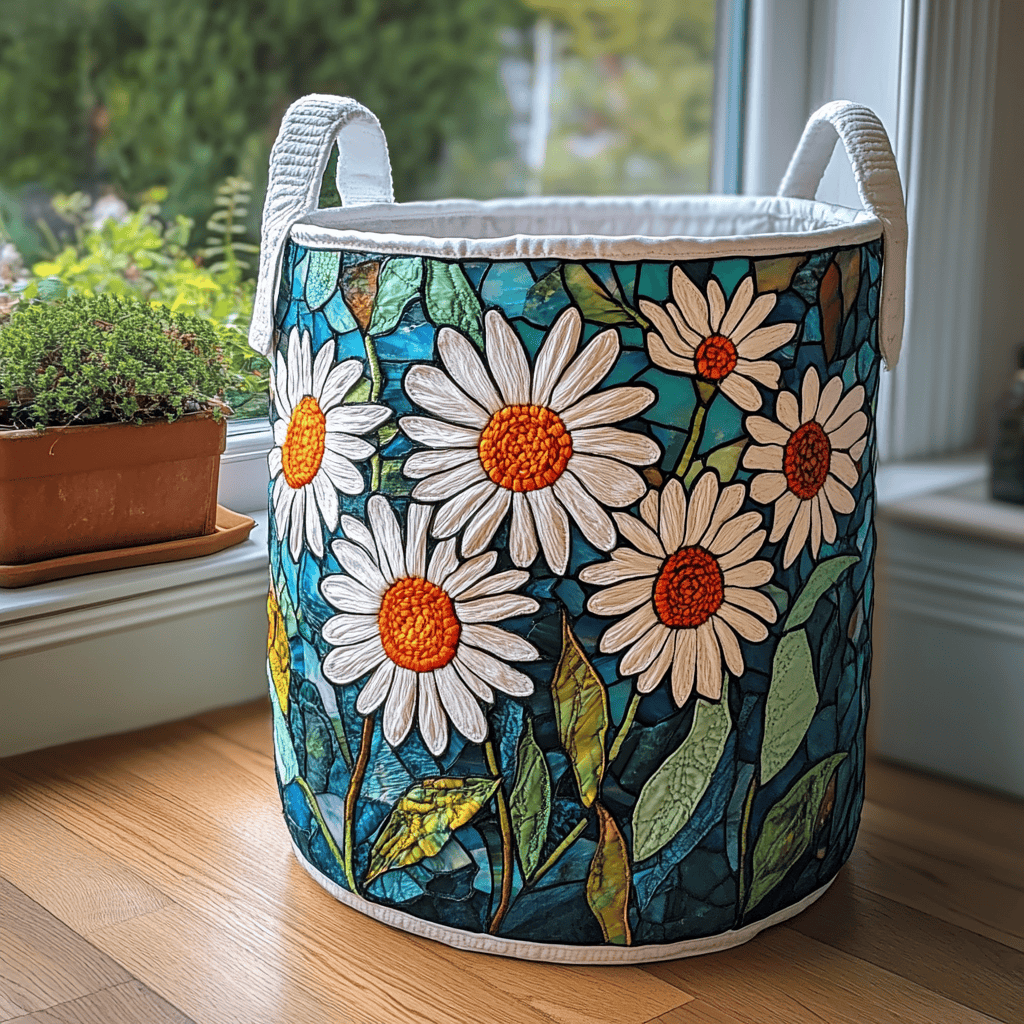 Daisy Haven Quilted Laundry Basket Great Stocking Stuffer
