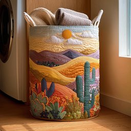 Desert Horizon Quilted Laundry Basket Best Gift For Him