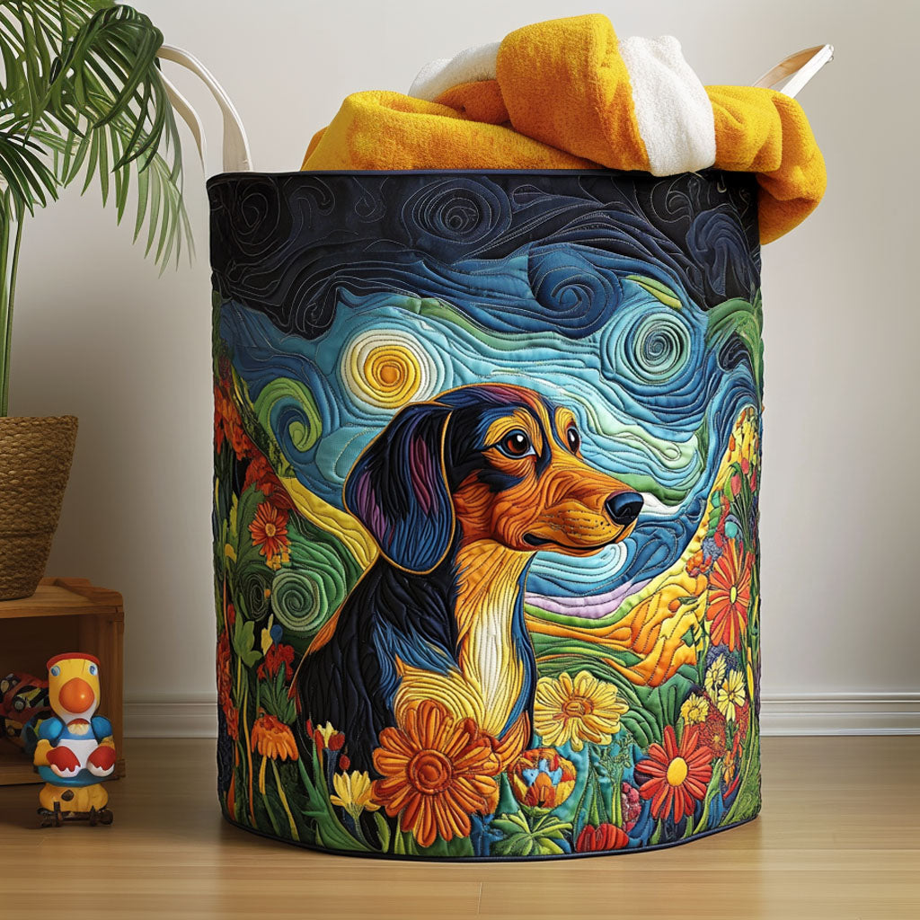 Doxie Dreams Quilted Laundry Basket Valentine�s Day Merch Gift