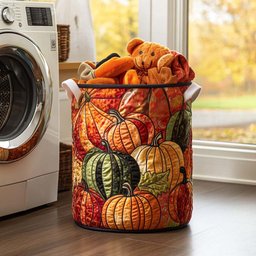 Crisp Evenings Quilted Laundry Basket Christmas Merch Gift