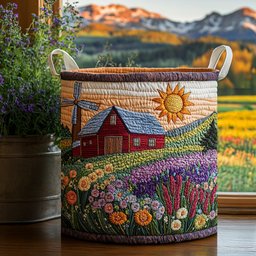 Prairie Life Quilted Laundry Basket Summer Merch Vibes