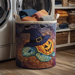 Halloween Turtle Trick Quilted Laundry Basket Perfect Gift For Your House