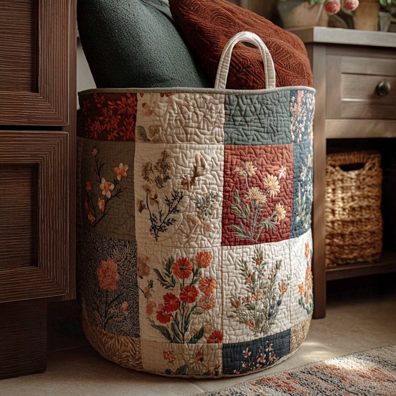 Floral Balance Quilted Laundry Basket Spring Merch Pick