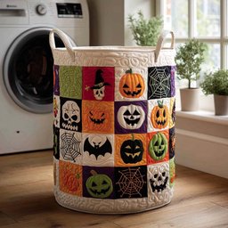 Midnight Howl Quilted Laundry Basket Halloween Merch Gift