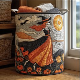 Midnight Crone Quilted Laundry Basket Merch For Home And Bedroom