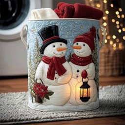 Love Snow Moments Quilted Laundry Basket Gift To Brighten Their Day