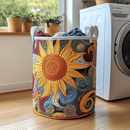 Golden Light Quilted Laundry Basket Holiday Season Merch