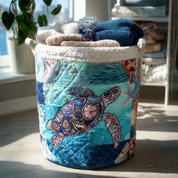 Salty Breeze Quilted Laundry Basket Merch For Mom