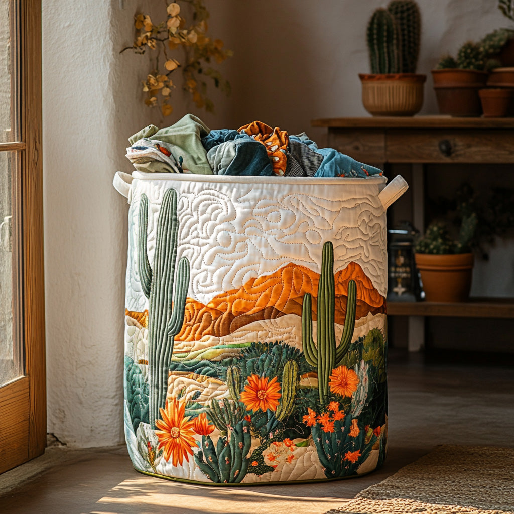 Green Glow Quilted Laundry Basket Excellent Gift For Her