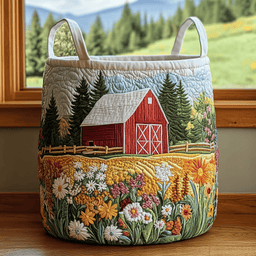 Golden Meadow Quilted Laundry Basket Anniversary Merch Gift