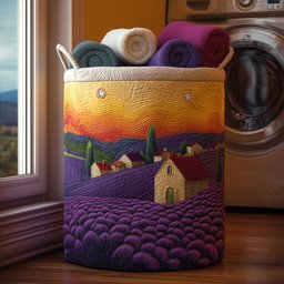 Cottage Serenity Quilted Laundry Basket Valentine�s Day Merch Gift