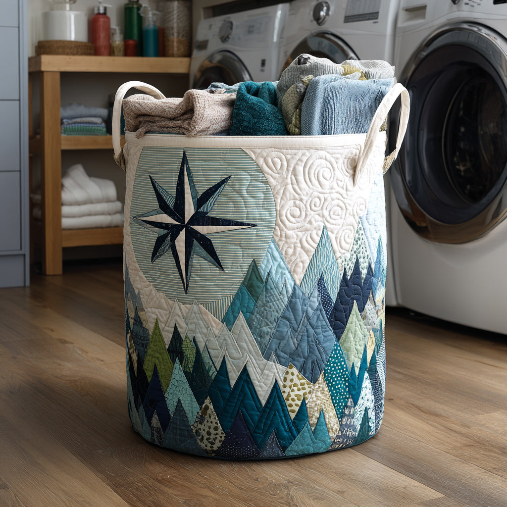 Mountain Star Quilted Laundry Basket Anniversary Merch Gift