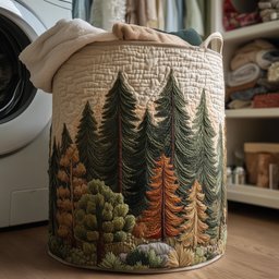 Forest Quilted Laundry Basket Ideal Present For Newlyweds