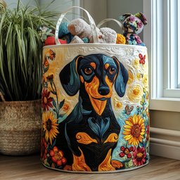 Wiener Wonder Quilted Laundry Basket Ideal Present For Newlyweds