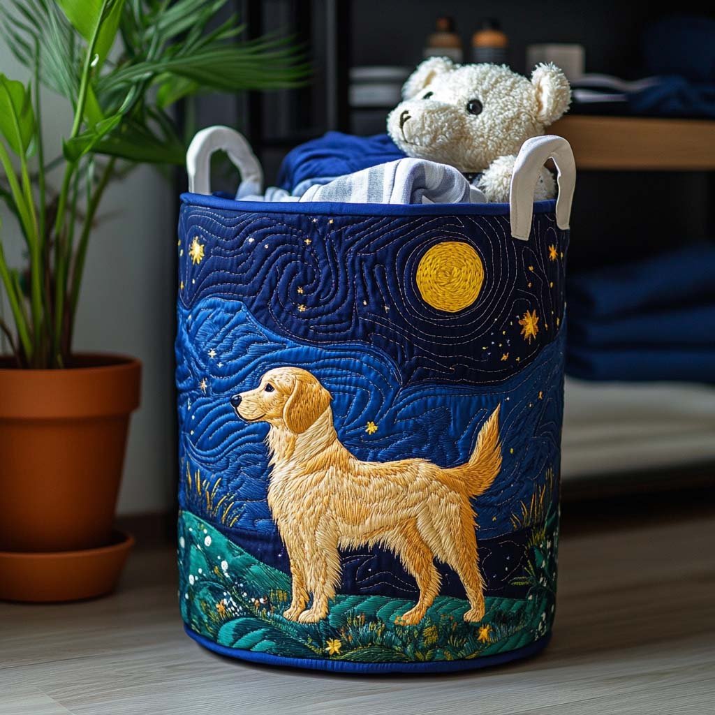 Golden Retriever Quilted Laundry Basket Spring Merch Pick