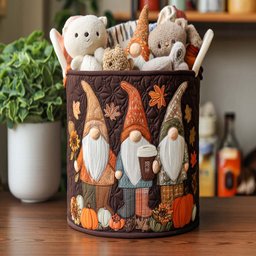 Sweater Gnome Weather Quilted Laundry Basket New Year Merch Gift