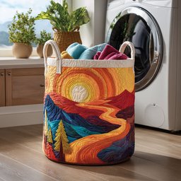Solar Rush Quilted Laundry Basket Merch For Mom