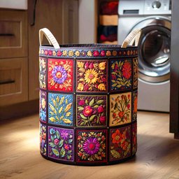 Meadow Bloom Mix Quilted Laundry Basket Perfect Gift For College Dorm