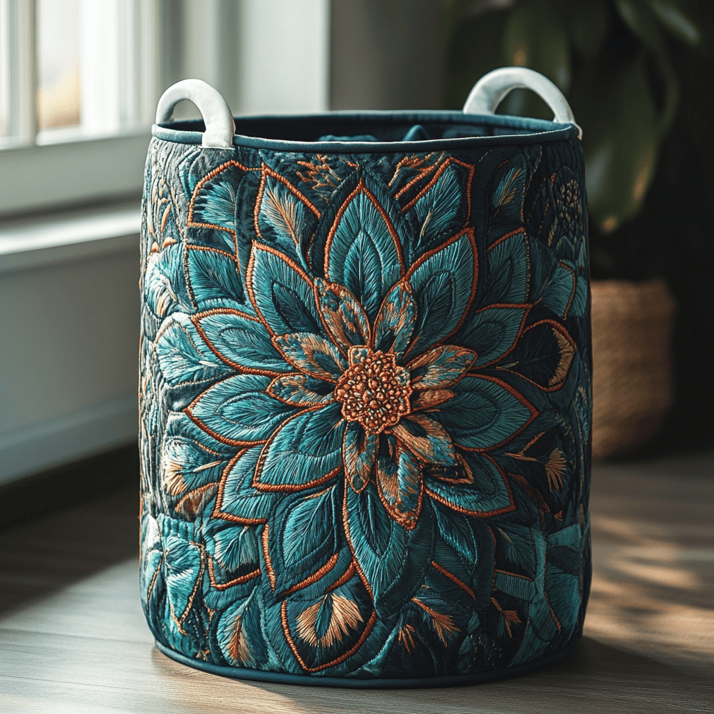 Mystic Petals Quilted Laundry Basket Anniversary Merch Gift