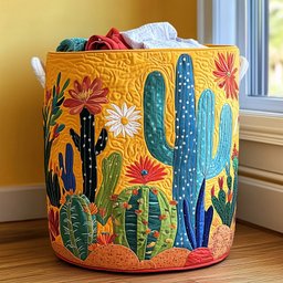 Wild Succulent Quilted Laundry Basket Mother�s Day Merch Gift