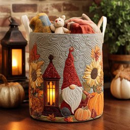 Pumpkin Gnome Life Quilted Laundry Basket Father�s Day Merch Gift