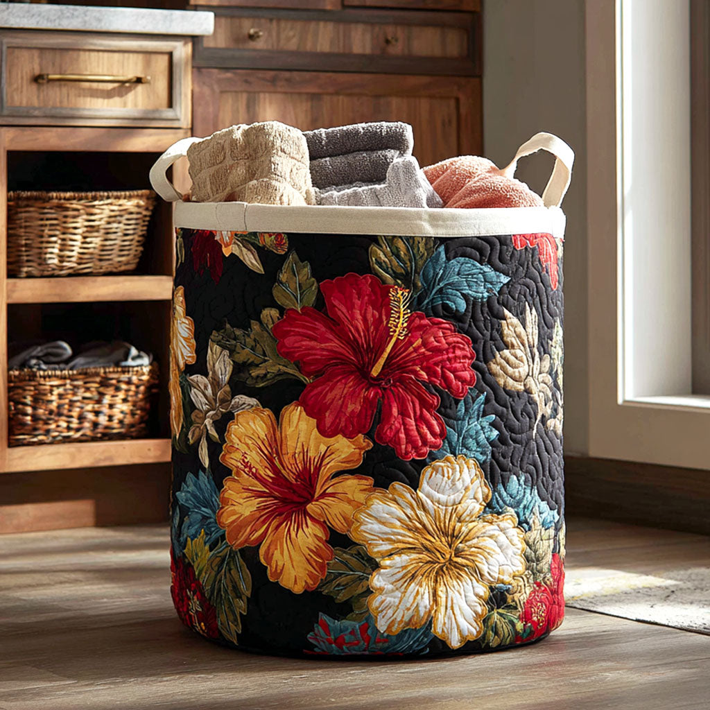 Night Blossom Quilted Laundry Basket Merch For Kids