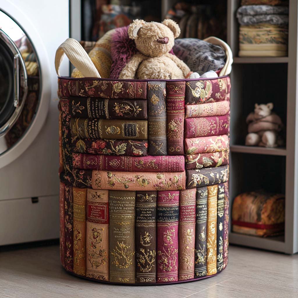 Reading Garden Quilted Laundry Basket Summer Merch Vibes