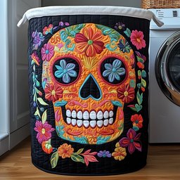 Fiesta Skull Quilted Laundry Basket Father�s Day Merch Gift