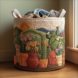 Golden Spines Quilted Laundry Basket Holiday Merch Gift